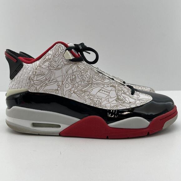 Size 11.5 - Air Jordan Dub Zero White/Black Varsity Red Mens Jumpman Retro - Picture 7 of 16